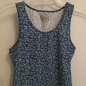 Crop top, blue floral print, SO brand